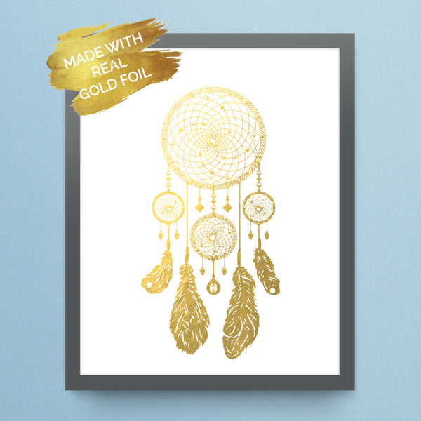 Gold Foil Dreamcatcher Print